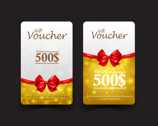 collection of christmas gift voucher tag banner vector