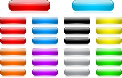 Colored 3d glass buttons Royalty Free Vector Image