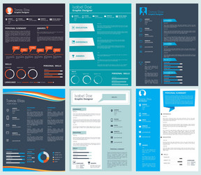 design template of business cv curriculum vitae vector