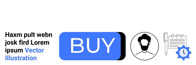 e-commerce button with user icon calendar vector image