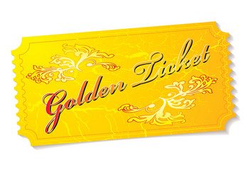 Gold ticket Royalty Free Vector Image - VectorStock
