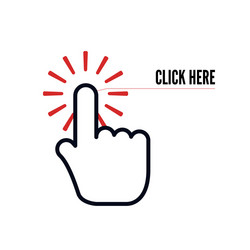 Hand Click Cursor with Text vector image