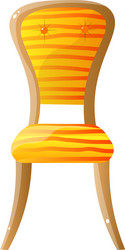 home wooden chair with orange stripped upholstery vector