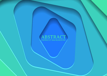 Abstract square papercut design background vector