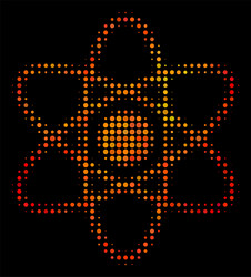 Bright pixel atom icon vector