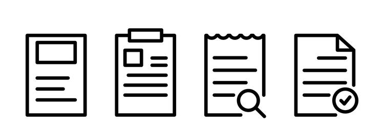 file icon set document symbol clipboard in line vector image