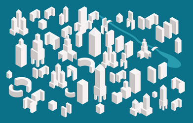 isometric town constructor set for creating your vector