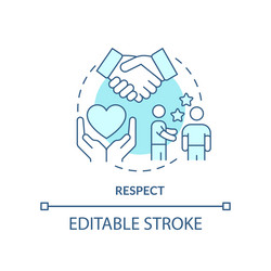 respect turquoise concept icon