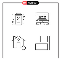 set 4 line style icons for web and mobile vector image