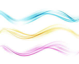 set color abstract wave design element vector image