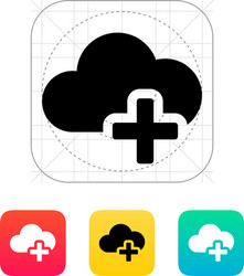 cloud computing with plus icon vector