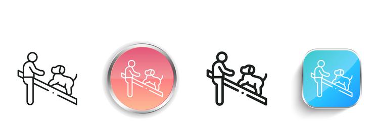 dog training icon thin linear regular and button vector image