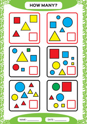 How many counting game for preschool children vector