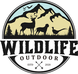 Mountain Wildlife Logo - Hunting Adventure Vector Image
