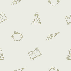 seamless pattern with school learning autumn vector image