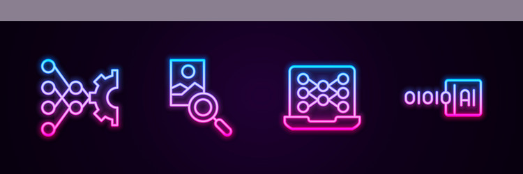 Set line neural network photo retouching vector