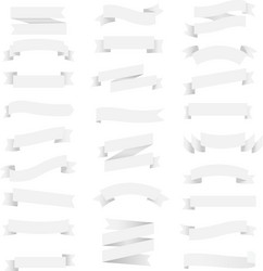 Big green ribbons set white background Royalty Free Vector