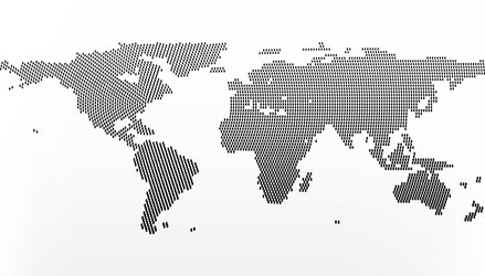 world map in dots little lines with gradient vector