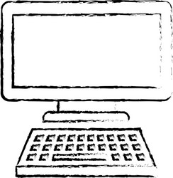 computer monitor with keyboard technology gadget vector image