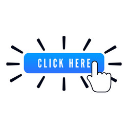 hand pointer with animation action over blue vector image