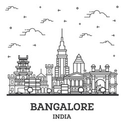 outline bangalore india city skyline Vector Image