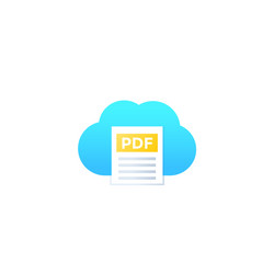 pdf document upload to cloud icon for web vector image