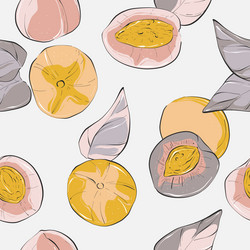 Peach branches seamless pattern Royalty Free Vector Image