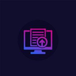 upload document file via computer icon vector image