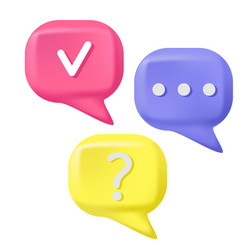 3d render speech bubble question vector