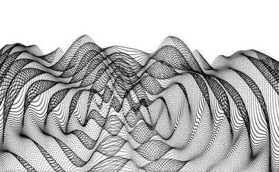 3d wavy background with ripple effect grid surface vector image