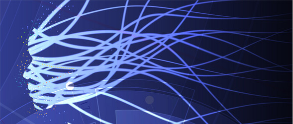 Abstract artificial intelligence cloud computing vector