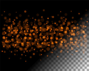 Abstract bokeh lights and sparkles on transparent vector