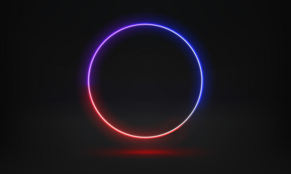 abstract studio with glowing circle frame of neon vector image