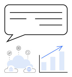 cloud communication and data growth analytics vector image