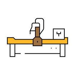 cnc machine manufacturing engineer icon color vector image