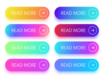 colorful buttons with read more sign and arrow vector