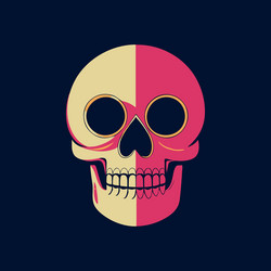 Colorful skull logo flat design vector