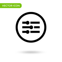Control panel slide equalizer icon minimal vector