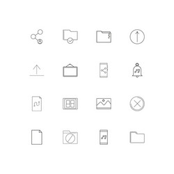 files and folders sign simple linear icons set vector image