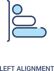 left alignment concept 2 colored icon simple line vector image