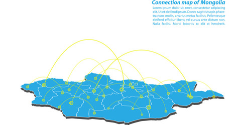 modern of mongolia map connections network design vector image