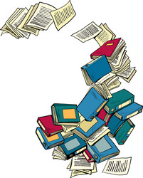Retro Bookshelf Pop Art vector image