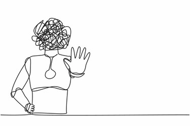 Robot Saying No - Stop Gesture vector image