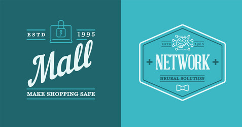 set cyber security identity badges and signs can vector image