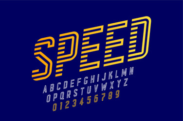 Speed Font: Dynamic Lettering & Numbers vector image