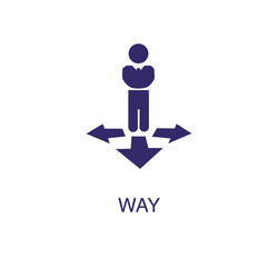Way element in flat simple style on white vector