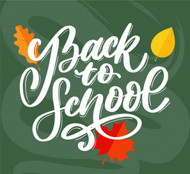 welcome back to school hand brush lettering vector