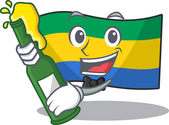 With beer flag gabon stored in drawer character vector