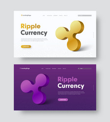 Crypto Header Template with Ripple Coin vector image