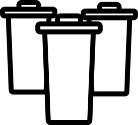 Garbage containers with separated trash icon vector